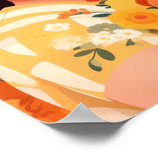 Thrillerinnen und Rescue Hund Blumenportrait Poster (Ecke)