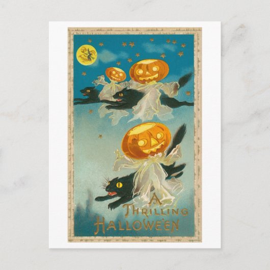 Thrilling Halloween Vintage Postkarte (Vorderseite)