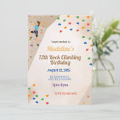 Thrilling Rock Climbing Party Geburtstagseinladung Einladung (Stehend Vorderseite)