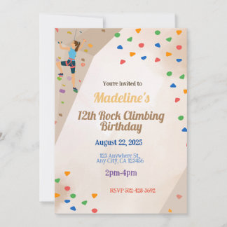 Thrilling Rock Climbing Party Geburtstagseinladung Einladung