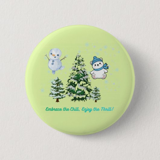 Thrilling winter light green button (Vorderseite)