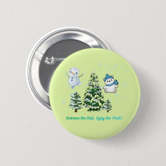Thrilling winter light green button (Vorne & Hinten)