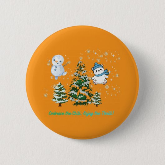Thrilling winter orange button (Vorderseite)