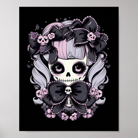 Thrills Halloween-Skull-Artwork Poster (Vorne)
