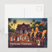 Thrissur Pooram Indien Postkarte (Vorne/Hinten)