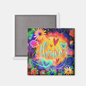 Thrive Fun Floral Trendy ONE WORD Inspirivity Magnet (Vorderseite/Rückseite)