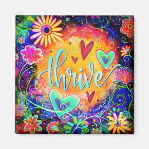 Thrive Fun Floral Trendy ONE WORD Inspirivity Magnet