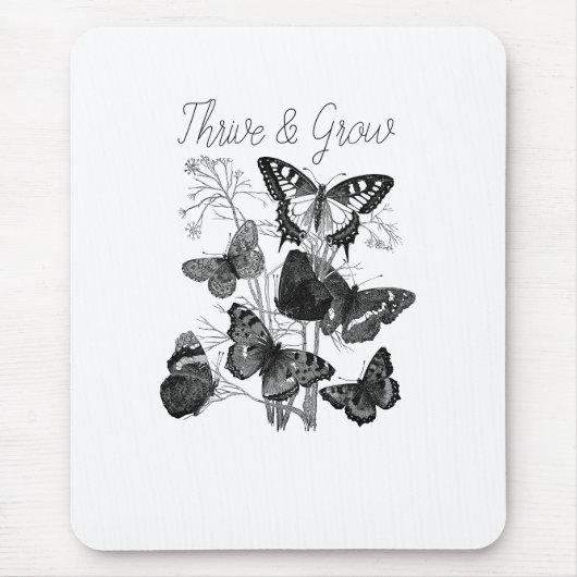 Thrive & Grow Butterfliegen Mousepad (Vorne)