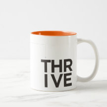 Thrive inspirierende Zwei-Tone Orange & White Tass