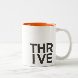 Thrive inspirierende Zwei-Tone Orange & White Tass Zweifarbige Tasse