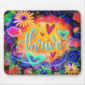 Thrive Inspirivity Colorful Heart Blume Fun Mousepad (Vorne)