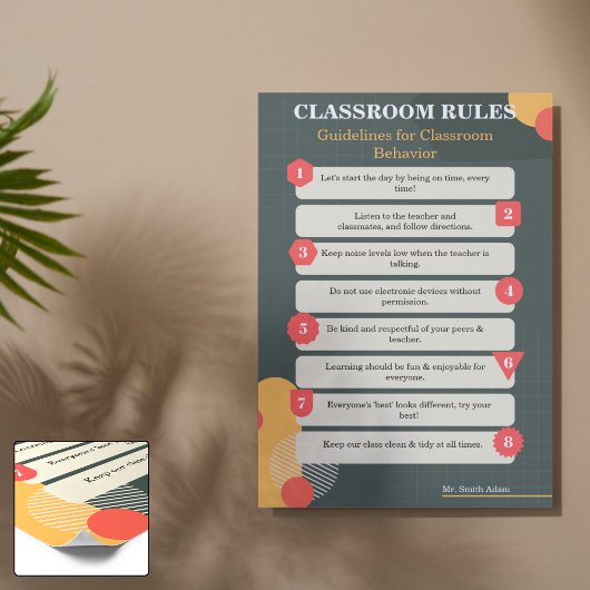 Thrive & Learn: Klassenregeln Poster (Editierbar)