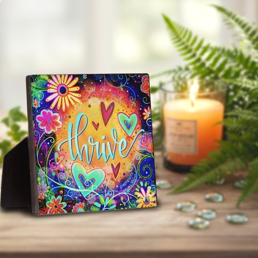 Thrive Whimsical Fun Floral Inspirivity Easel Fotoplatte