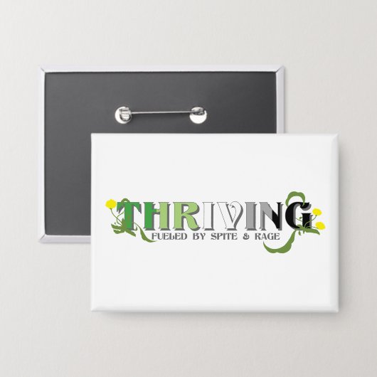 Thriving Aro Pride Button (Vorderseite/Rückseite)