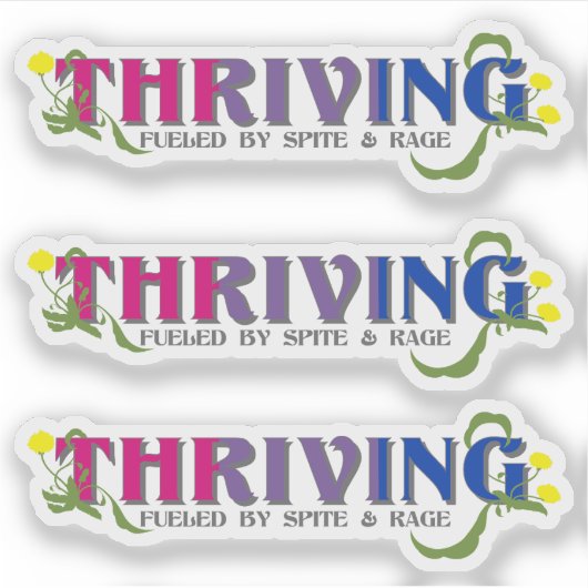 Thriving Bi Pride Aufkleber (Vorderseite)