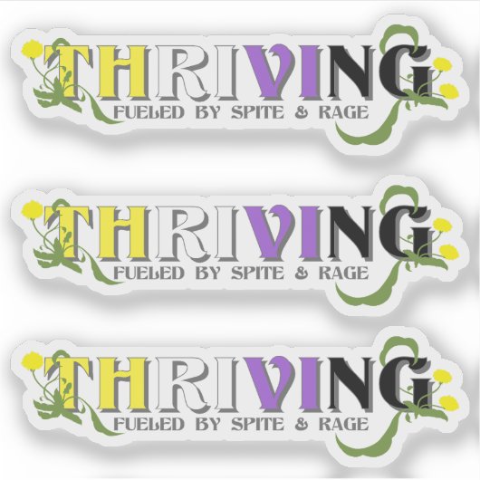 Thriving Non-Binary-Pride Aufkleber (Vorderseite)