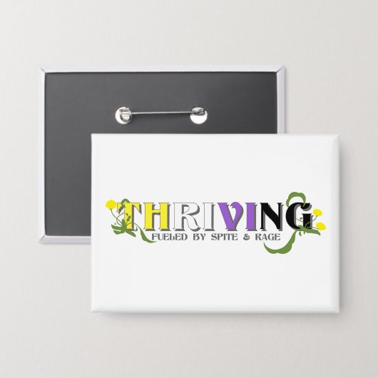Thriving Non-Binary-Pride Button (Vorderseite/Rückseite)
