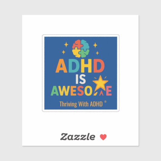 Thriving with ADHD * ADHD Phantastisch Aufkleber (Blatt)