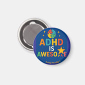 Thriving with ADHD * ADHD Phantastisch" Magnet (Vorderseite/Rückseite)