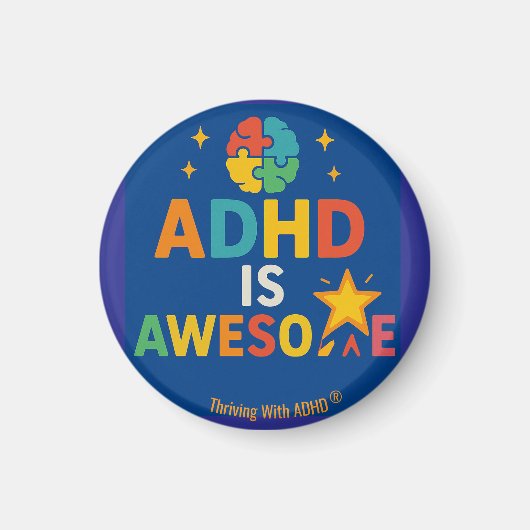 Thriving with ADHD * ADHD Phantastisch" Magnet (Vorne)