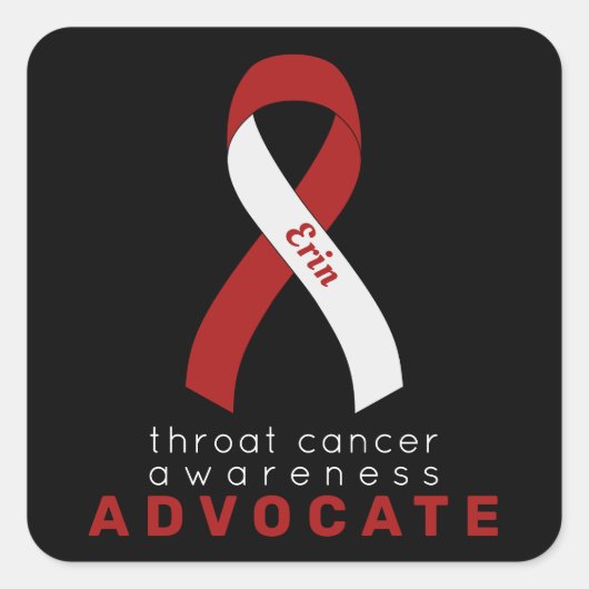 Throat Cancer Advocate Black Square Sticker (Vorderseite)