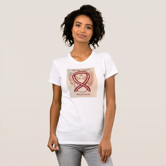 Throat Cancer Awareness Ribbon Angel Shirt (Vorne ganz)