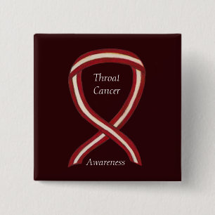 Throat Cancer Awareness Ribbon Streifen benutzerde Button