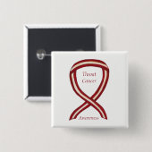 Throat Cancer Awareness Ribbon Streifen benutzerde Button (Vorne & Hinten)
