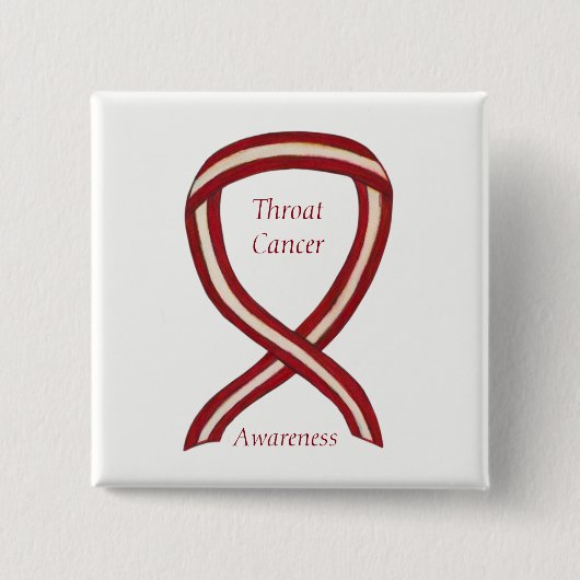 Throat Cancer Awareness Ribbon Streifen benutzerde Button (Vorderseite)