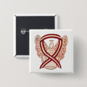 Throat Cancer Awareness Ribbon Streifen Engel Butt Button (Vorne & Hinten)