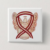 Throat Cancer Awareness Ribbon Streifen Engel Butt Button (Vorderseite)