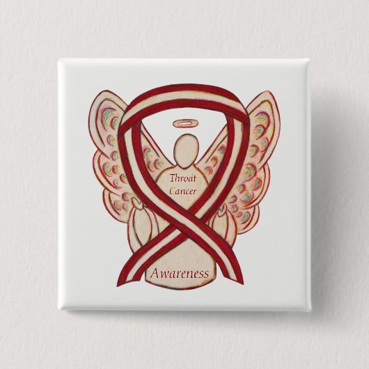 Throat Cancer Awareness Ribbon Streifen Engel Butt Button (Vorderseite)