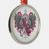 Throat Cancer Cool Wings Silbernes Ornament (Rechts)