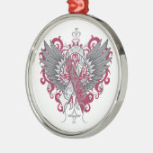 Throat Cancer Cool Wings Silbernes Ornament (Links)