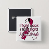 Throat Cancer I fight back Button (Vorne & Hinten)