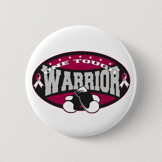 Throat Cancer One Tough Warrior Button (Vorderseite)