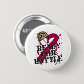 Throat Cancer ready for Battle Button (Vorne & Hinten)