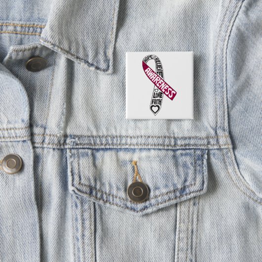 Throat Cancer Slogans Ribbon Button (Beispiel)