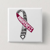 Throat Cancer Slogans Ribbon Button (Vorderseite)