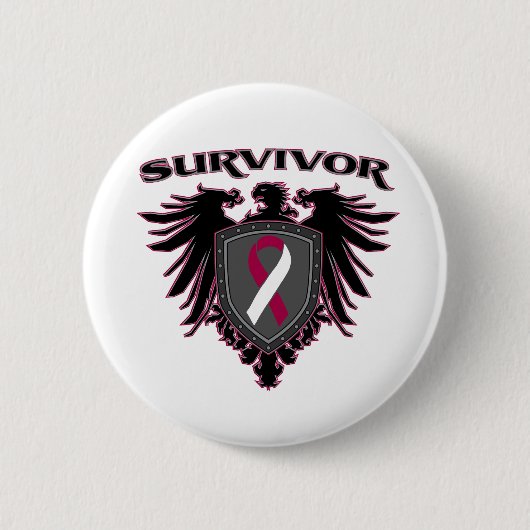Throat Cancer Survivor Wappen Button (Vorderseite)