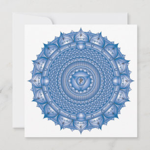 Throat Chakra Blue Mandala Square Note Card Mitteilungskarte