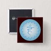 Throat Chakra - Light Blue Button (Vorne & Hinten)