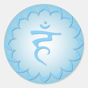 Throat Chakra - Light Blue Runder Aufkleber