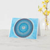 Throat Chakra Mandala Grußkarten Karte (Gelbe Blume)