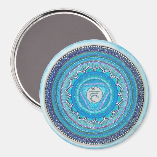 Throat Chakra Mandala Magnet (Vorderseite/Rückseite)