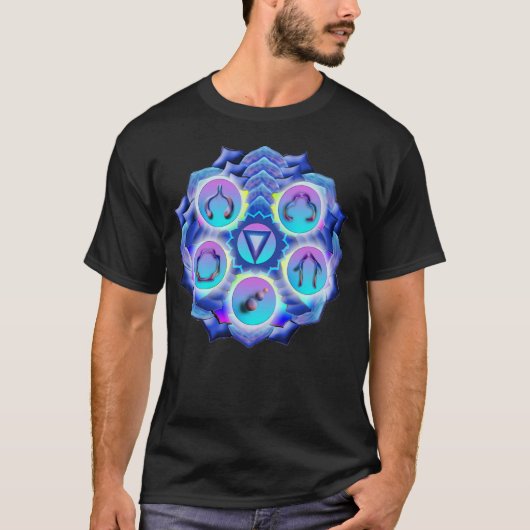 Throat Chakra Mandala T-Shirt (Vorderseite)