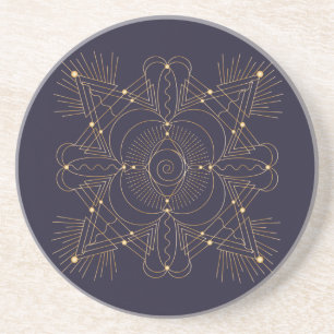 Throat Chakra Shadow Mandala Untersetzer