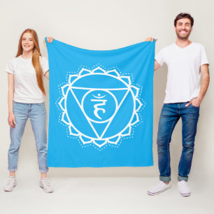 Throat Chakra   Vishuddha   Blaue Meditation Fleecedecke