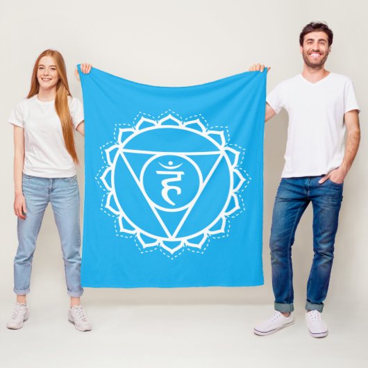 Throat Chakra | Vishuddha | Blaue Meditation Fleecedecke (Beispiel)