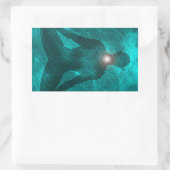 Throat Chakra Vishuddha Rechteckiger Aufkleber (Tasche)